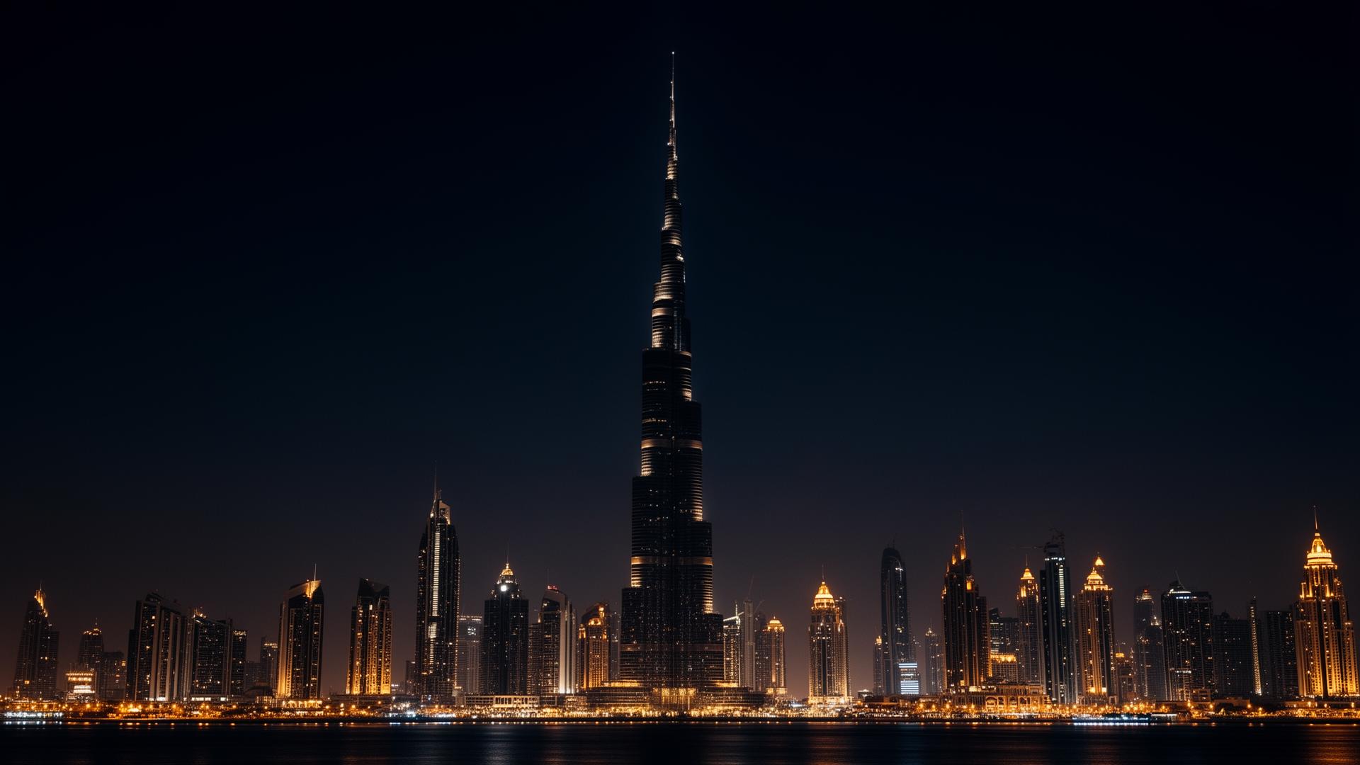 Dubai skyline at night